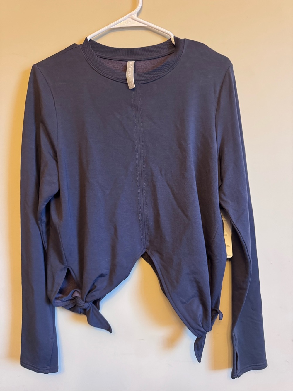 Athleta Womens Long-Sleeve Knot Hem Top - Dark Blue